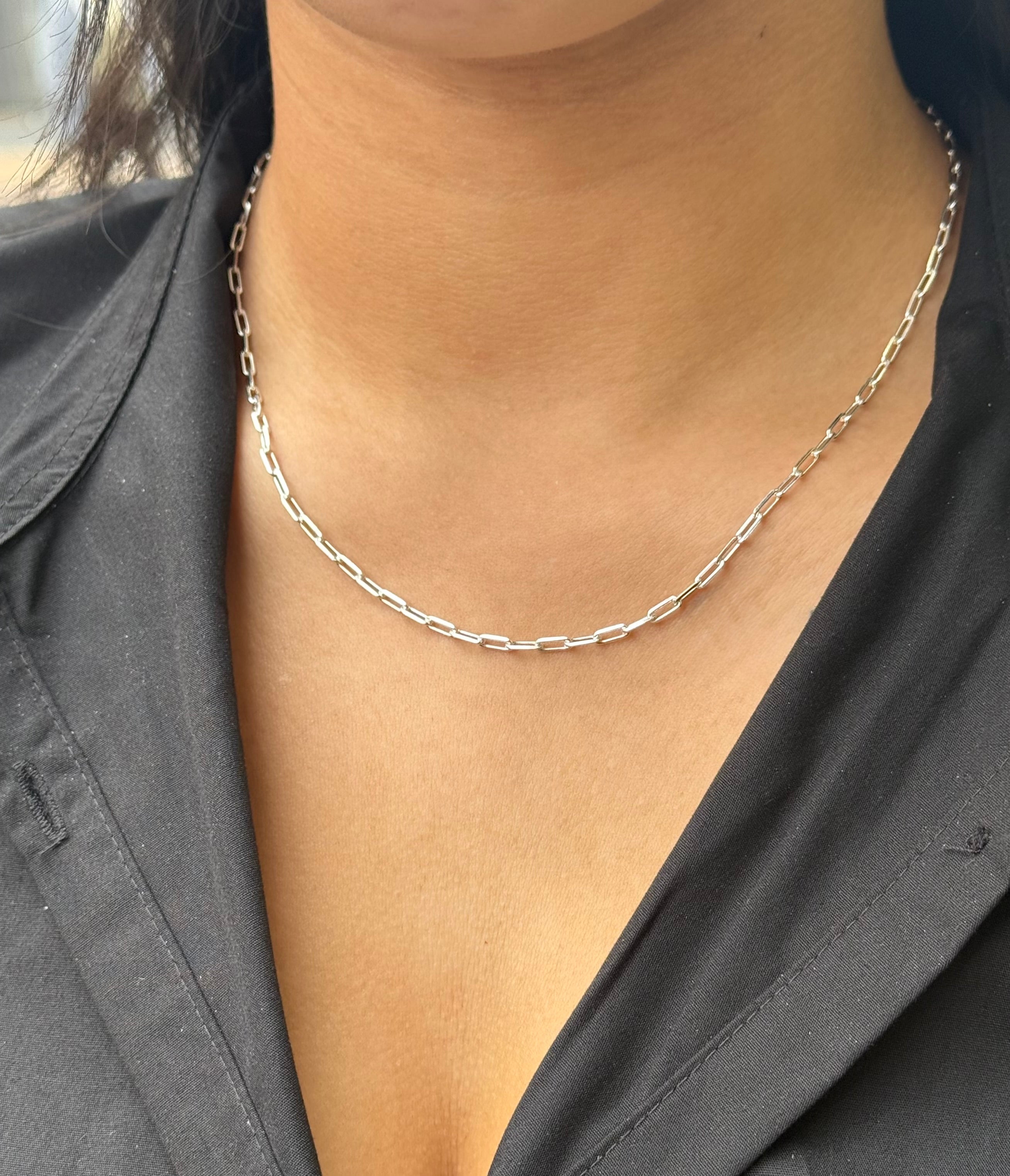Sterling Silver Paperlink Necklace