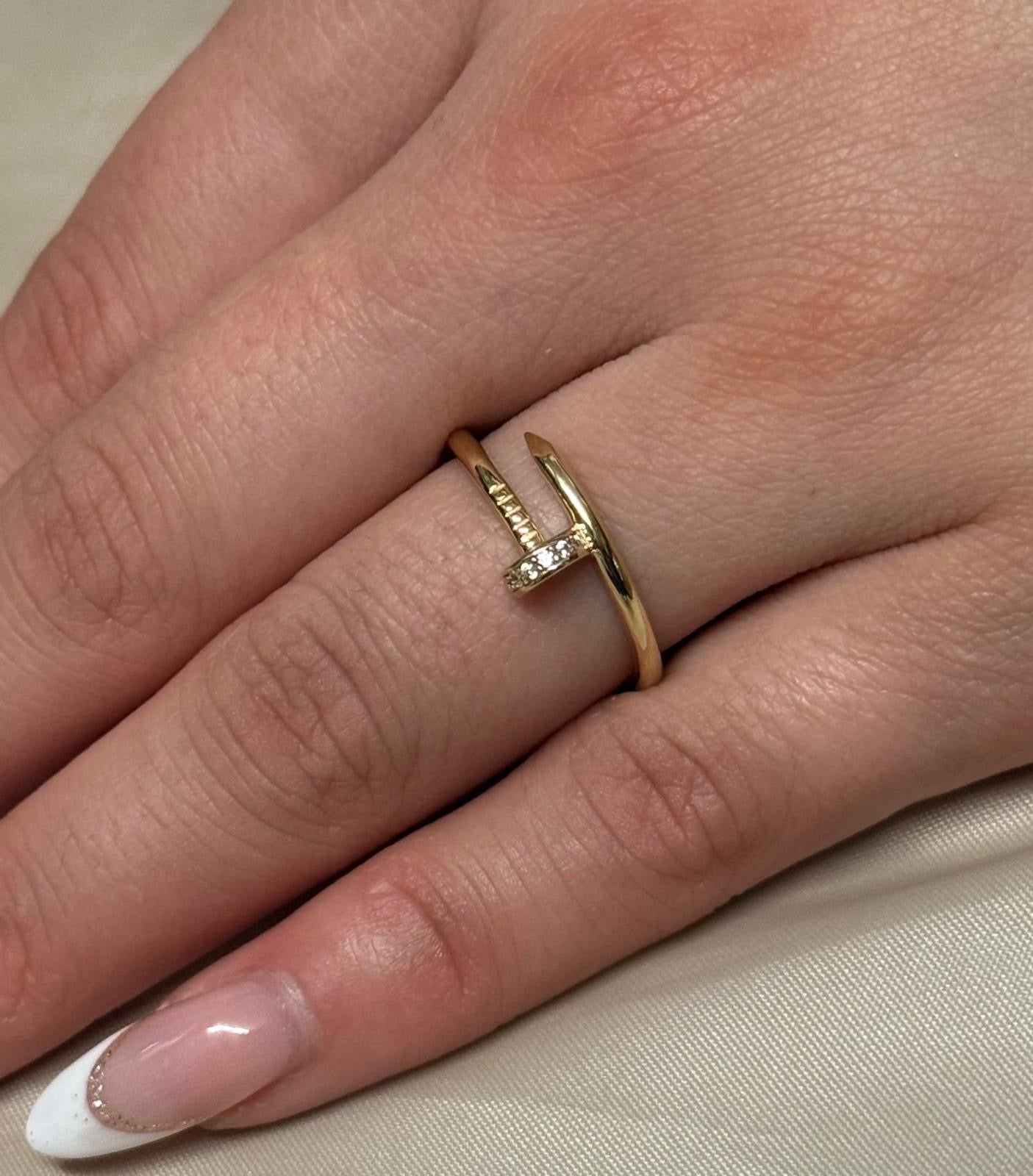 9K Yellow Gold Nail Ring