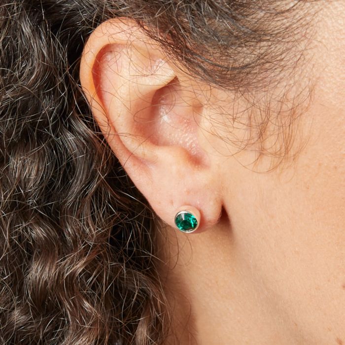 Sterling Silver May Birthstone Earrings