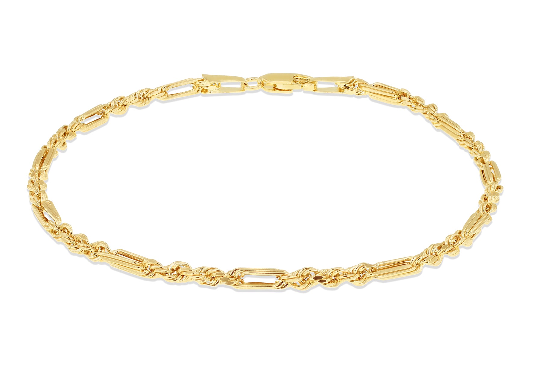 9ct Yellow Gold Rope Paperlink Bracelet