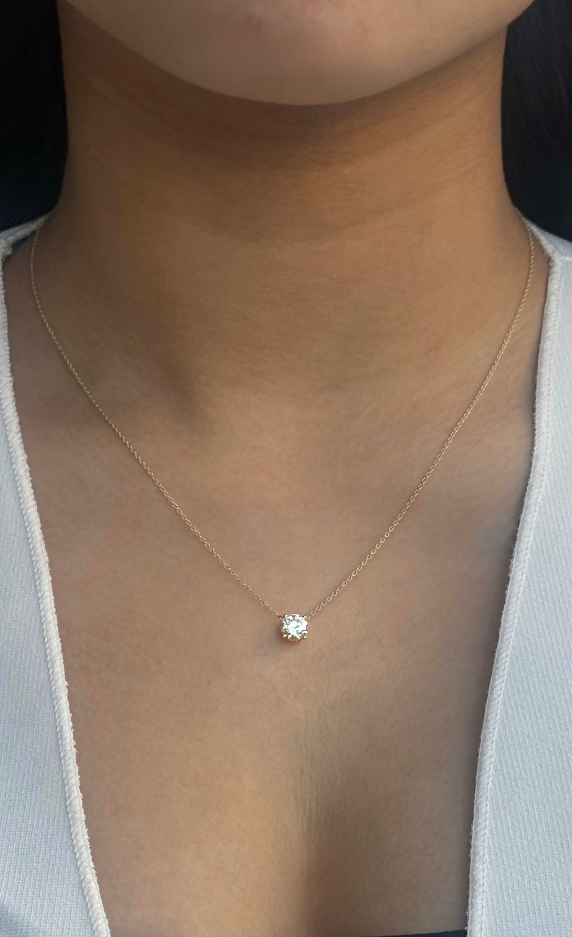 9ct Yellow Gold 1ct Brilliant Cut Laboratory Grown Diamond Necklace