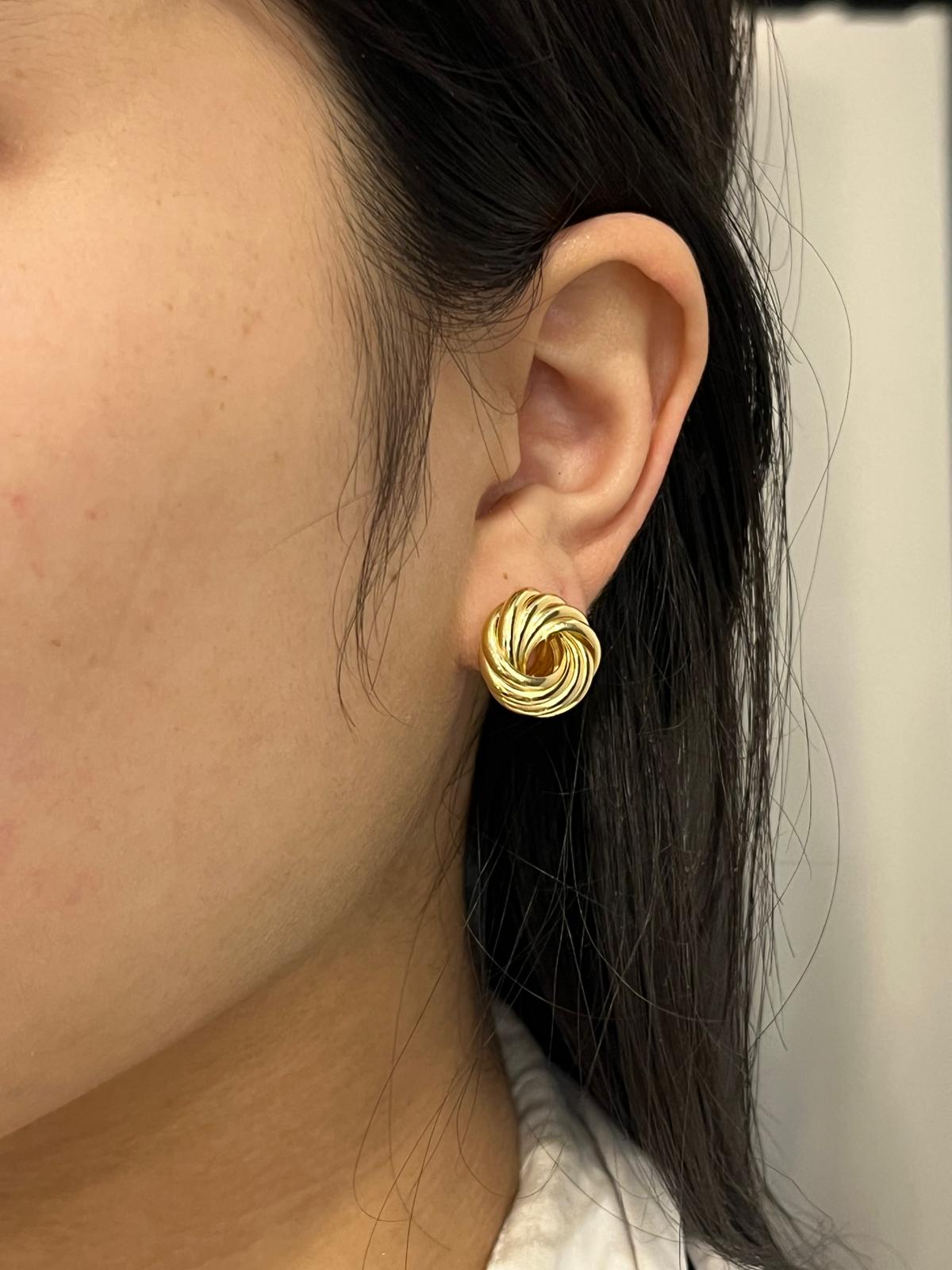 Gold Plated Sterling Silver Large Knot Earrings