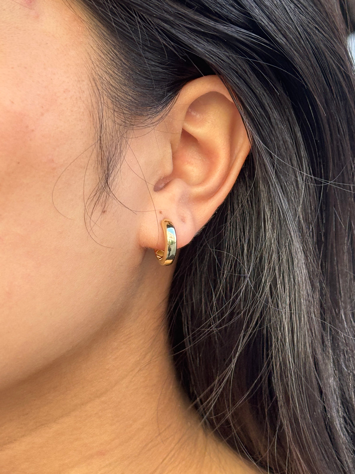 9K Yellow Gold Chunky Hinged Hoops