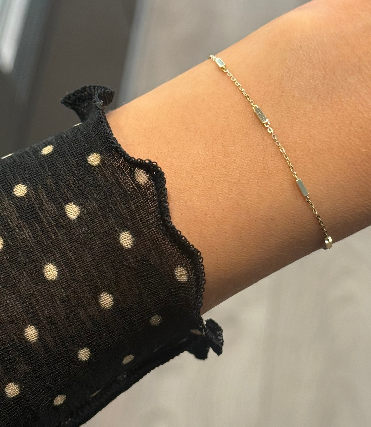 9ct Yellow Gold Dainty Bar Link Bracelet