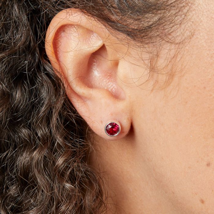 Sterling Silver July Birthstone Earrings