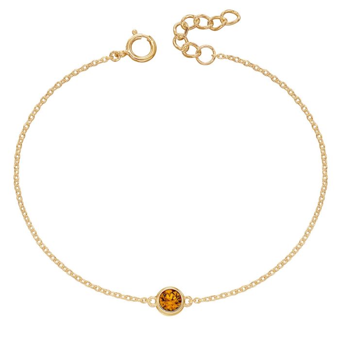 Yellow Gold Plated Sterling Silver November Birthstone Bracelet