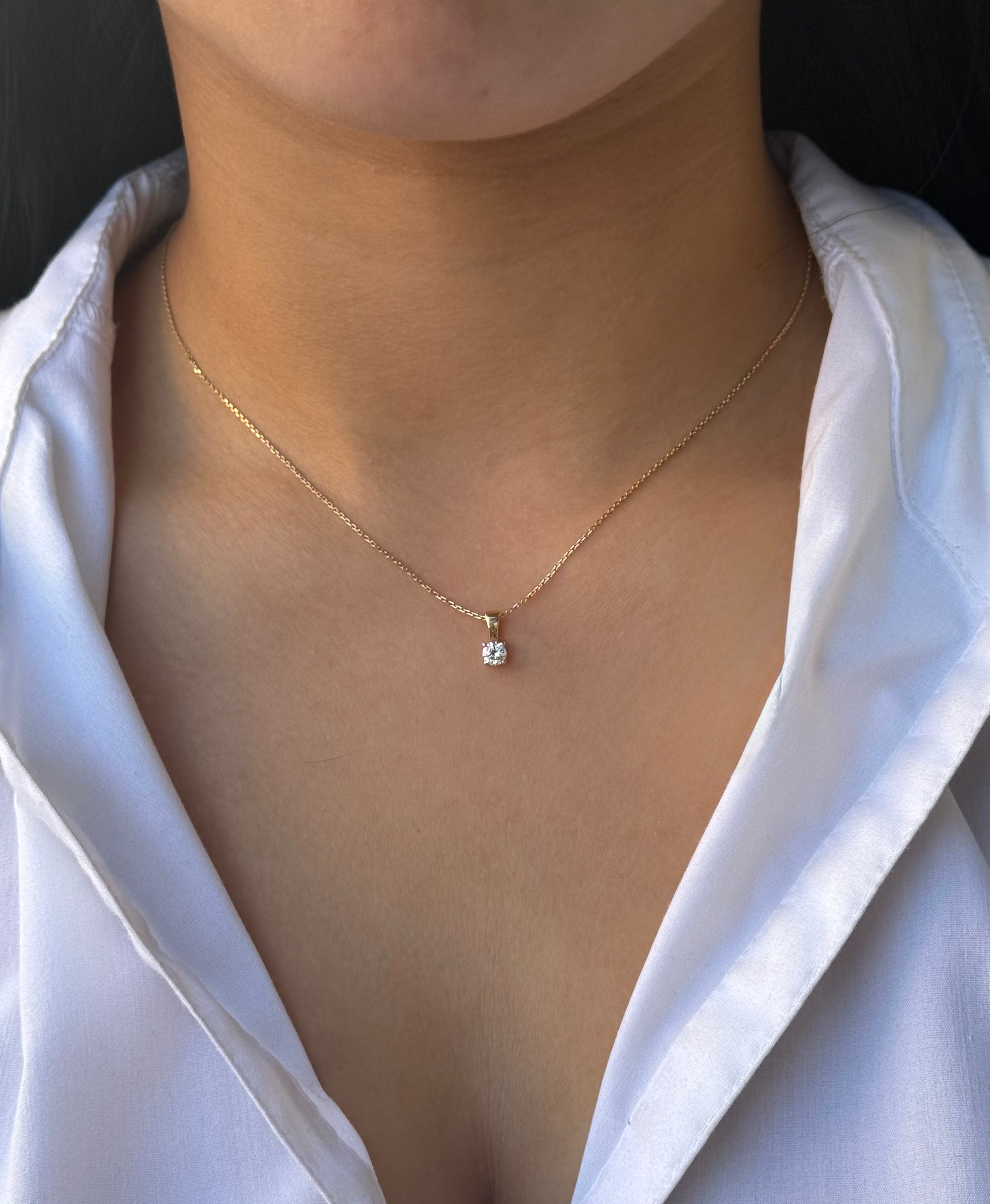 9ct Yellow Gold 30pt Diamond Pendant