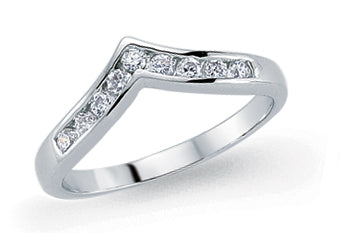 Sterling Silver Cz Wishbone Ring