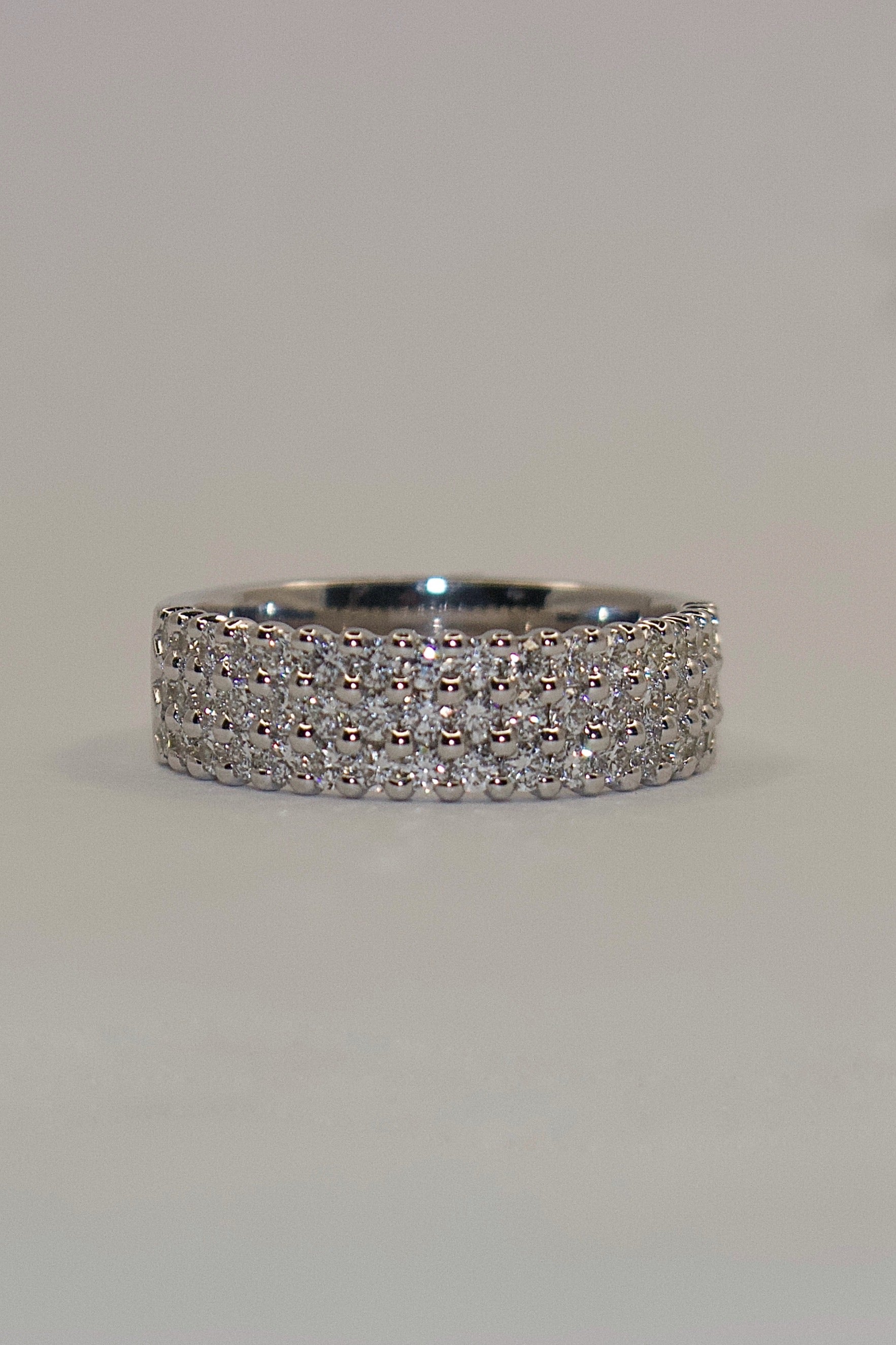 9K White Gold Laboratory Grown Diamond Triple Band
