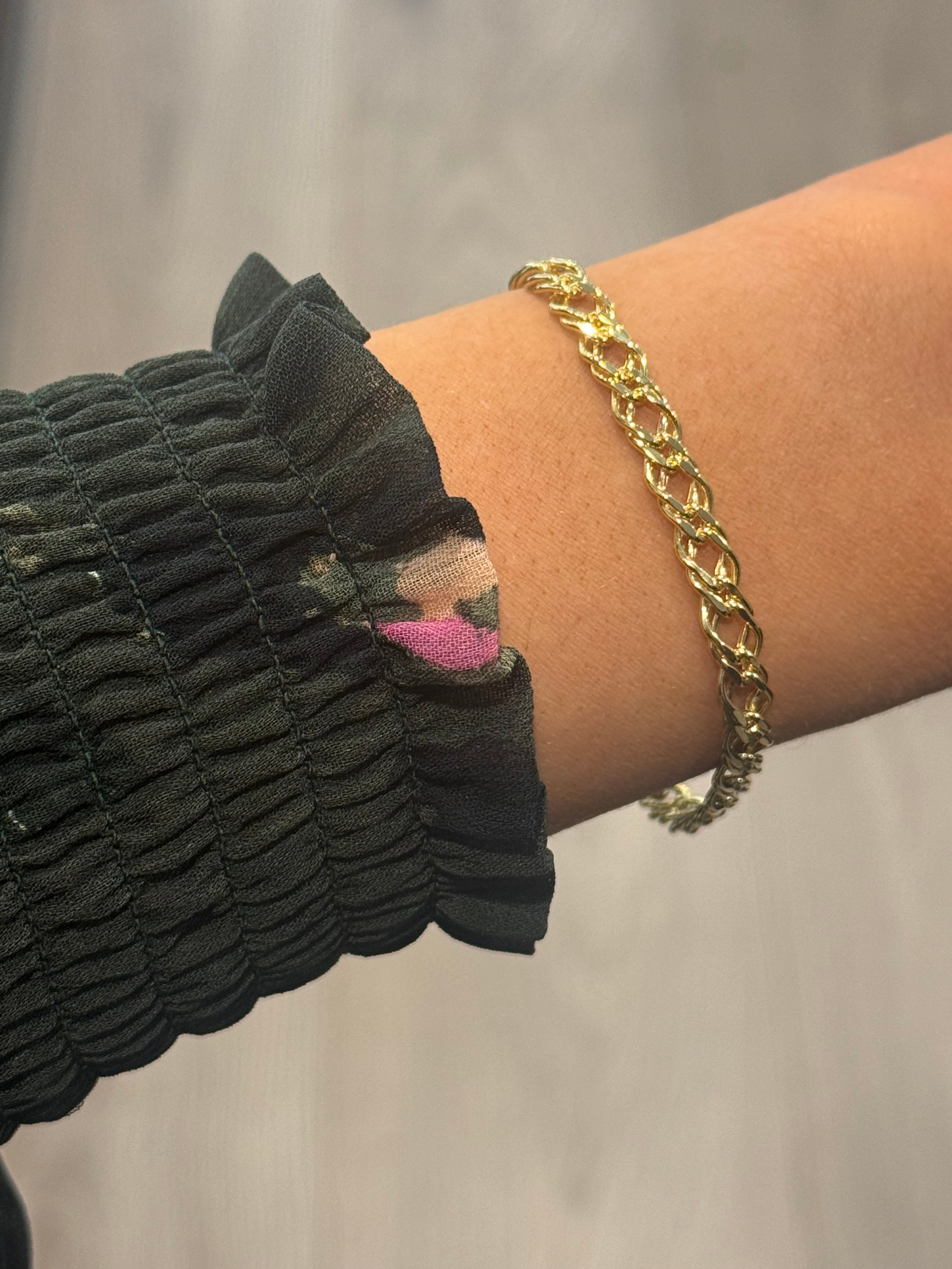 9ct Yellow Gold Large Double Curb Bracelet