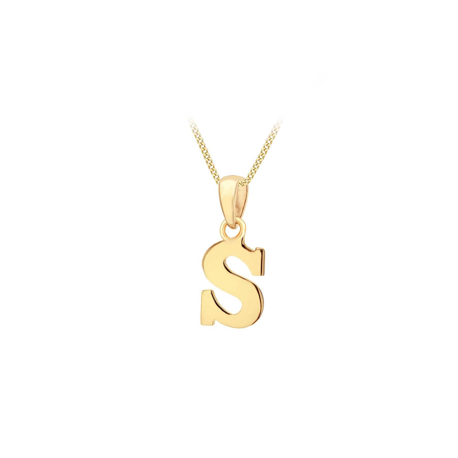 9ct Yellow Gold S Initial Pendant