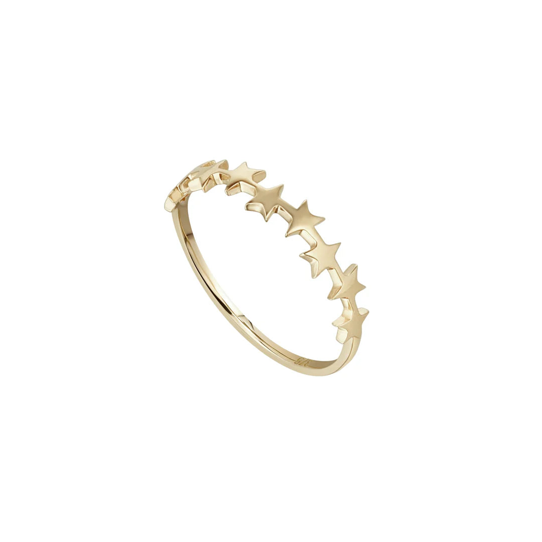 9K Yellow Gold Star Ring