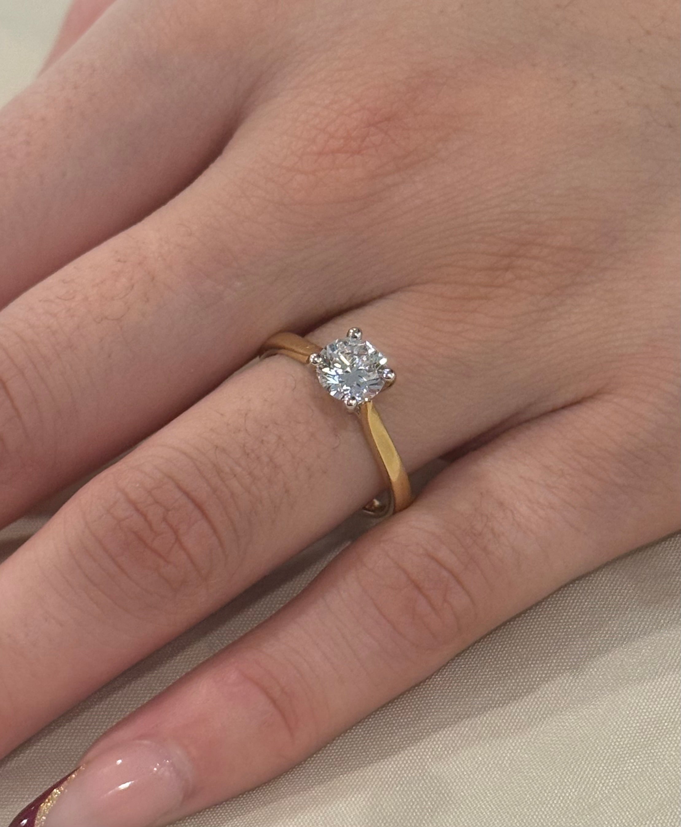 18K Yellow Gold 1.03ct Brilliant Cut Laboratory Grown Diamond Solitaire