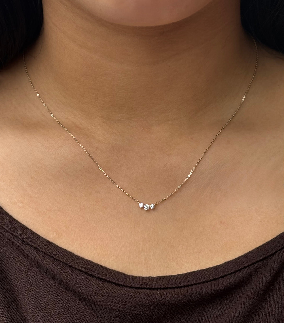 9ct Yellow Gold Triple CZ Pendant
