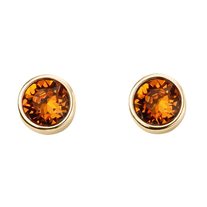 Yellow Gold Plated Sterling Silver November Birthstone Earrings