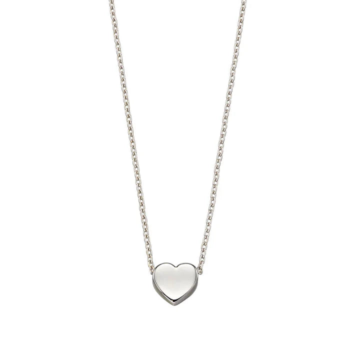 Sterling Silver Engravable Heart Necklace