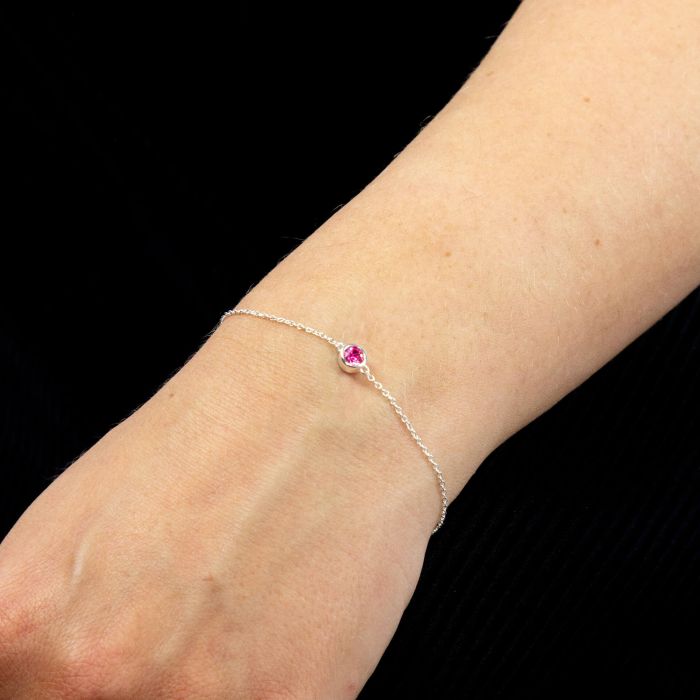 Sterling Silver October Birthstone Bracelet