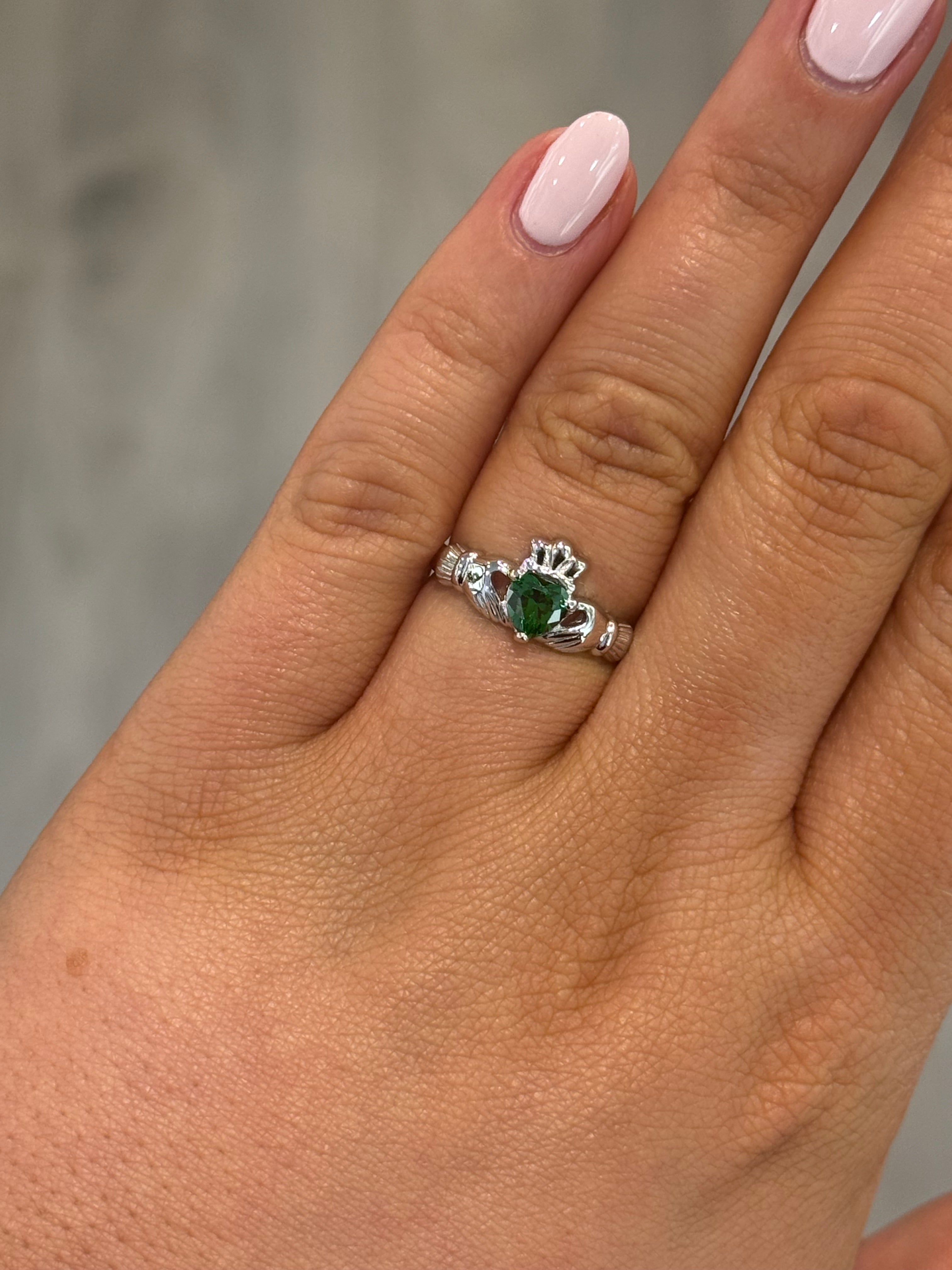 Sterling Silver May Birthstone Claddagh