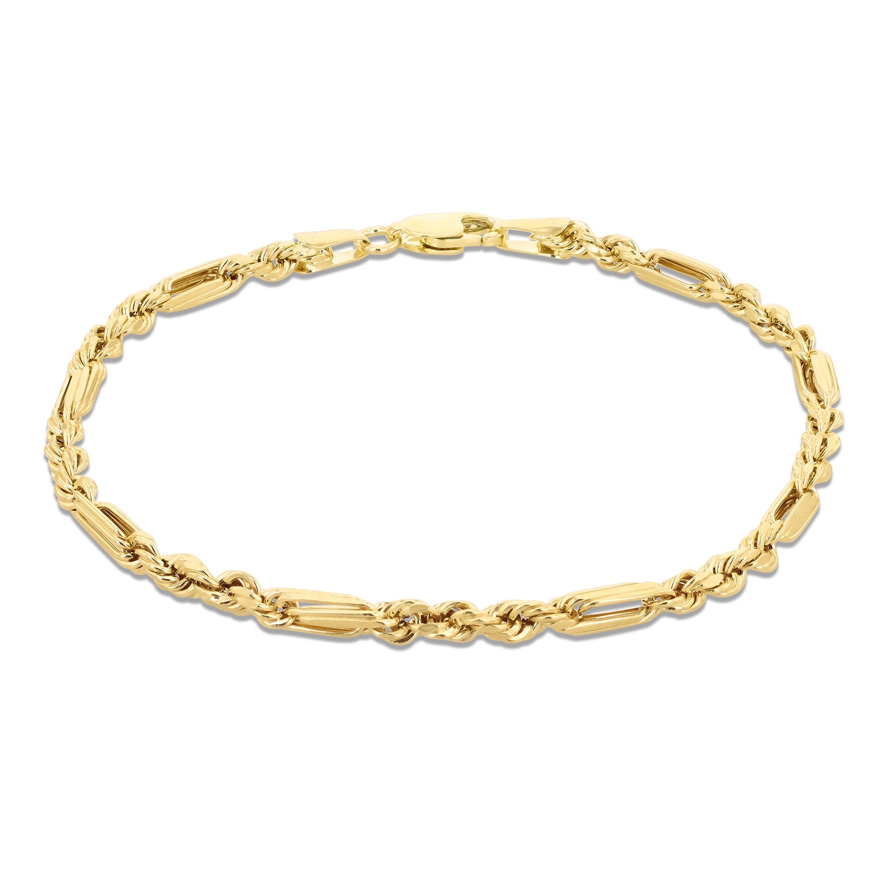 9ct Yellow Gold Rope Paperlink Bracelet