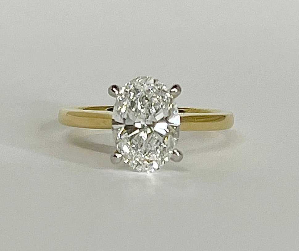 18K Yellow Gold 2.01ct Oval Laboratory Grown Diamond Ring