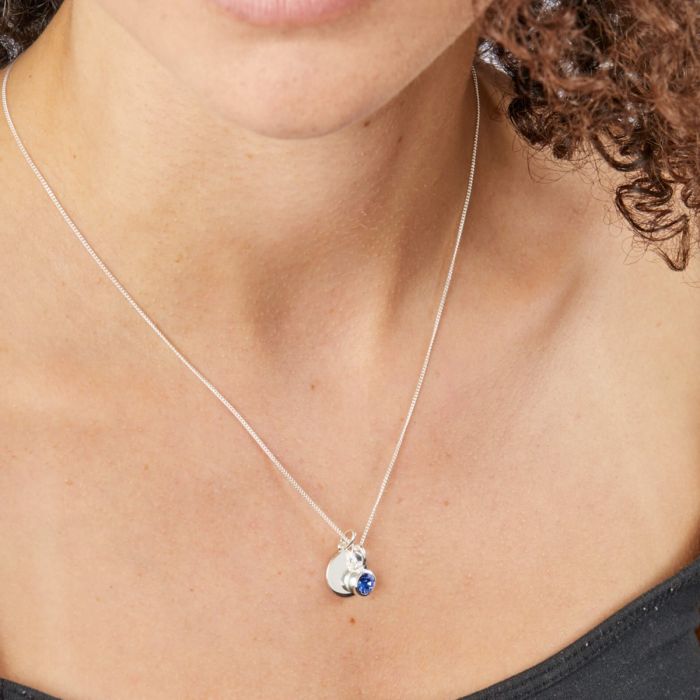 Sterling Silver September Birthstone Disc Pendant