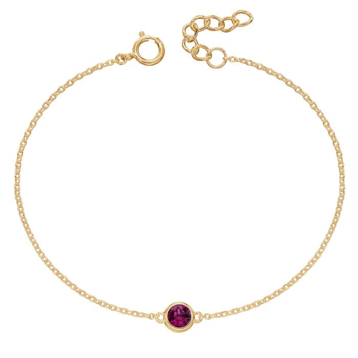 Yellow Gold Plated Sterling Silver February Birthstone Bracelet