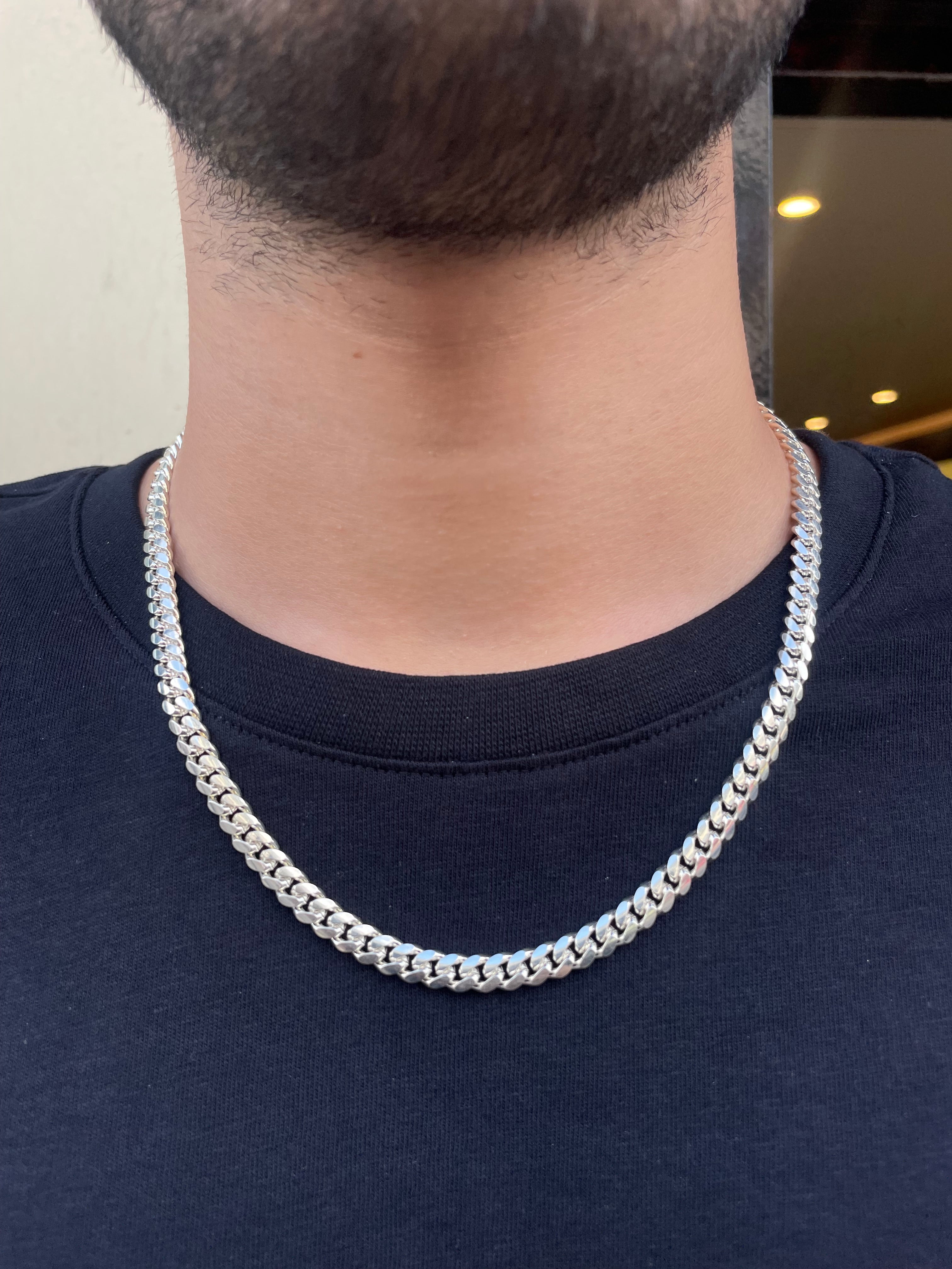 Sterling Silver Mens Large Cuban Chain