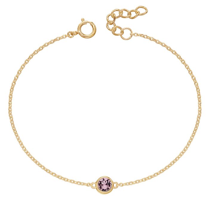 Yellow Gold Plated Sterling Silver June Birthstone Bracelet