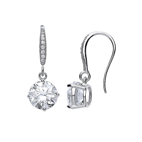 Sterling Silver Round Drop Earrings