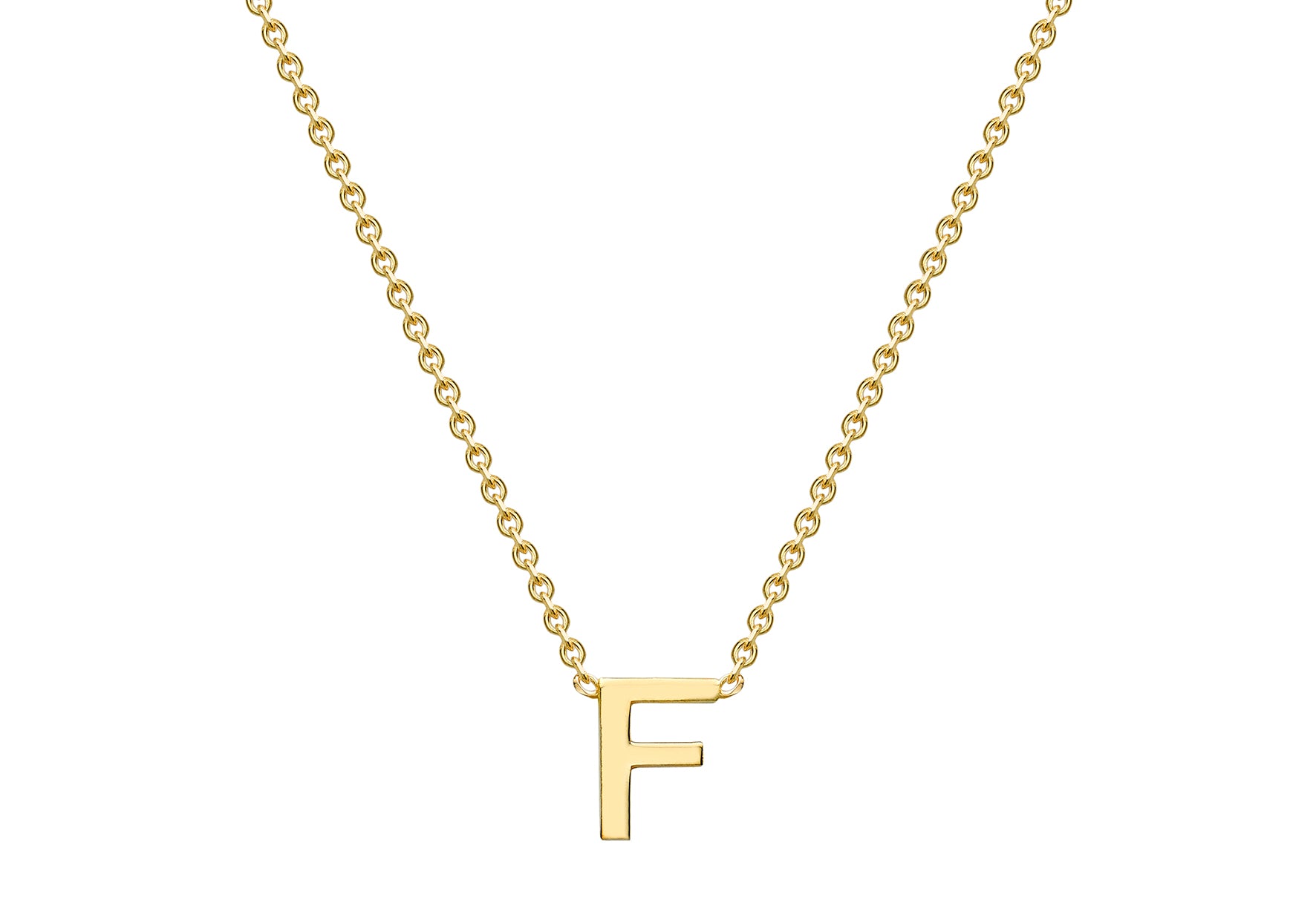 9ct Yellow Gold F Initial Necklace