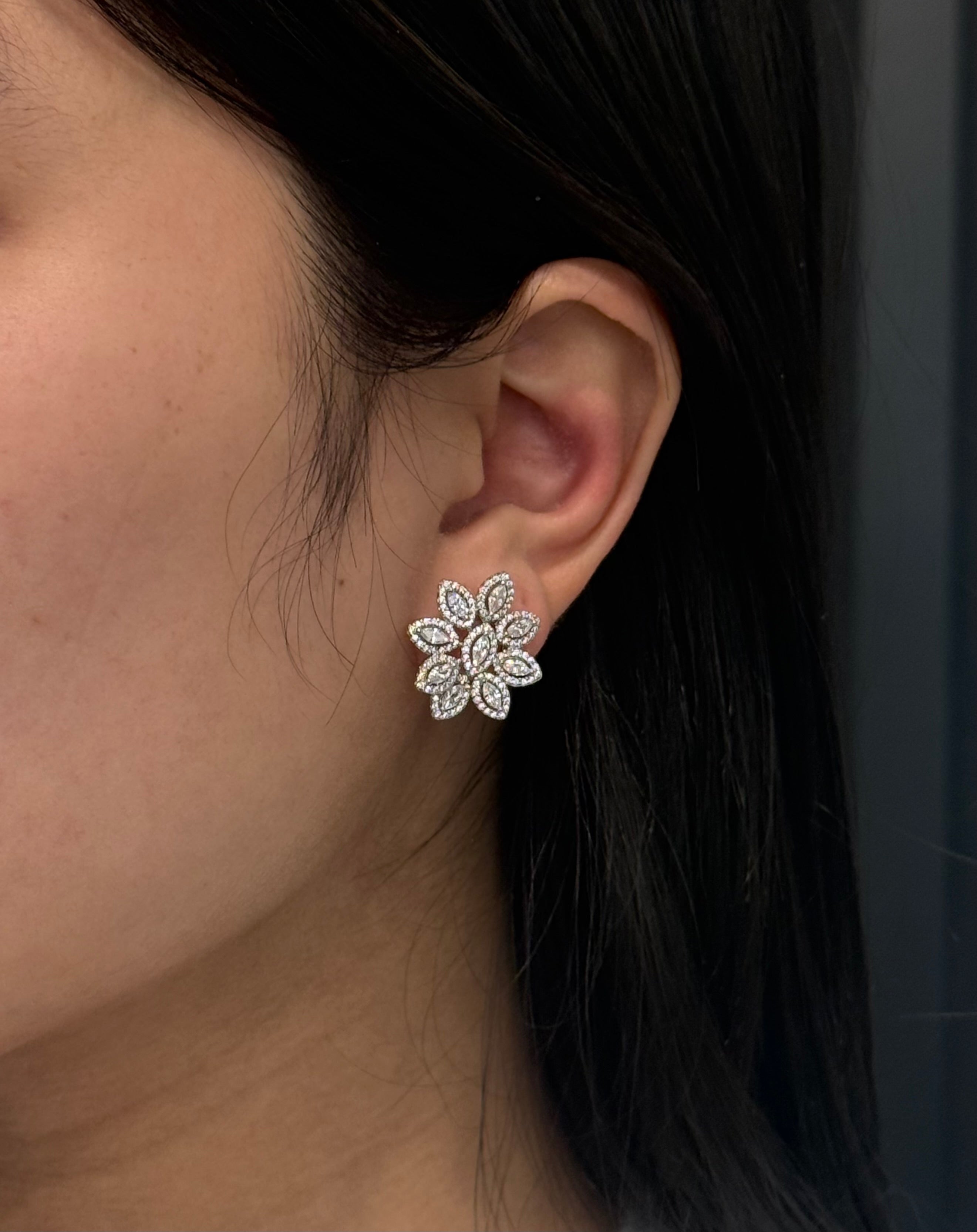 Sterling Silver Cubic Zirconia Cluster Studs
