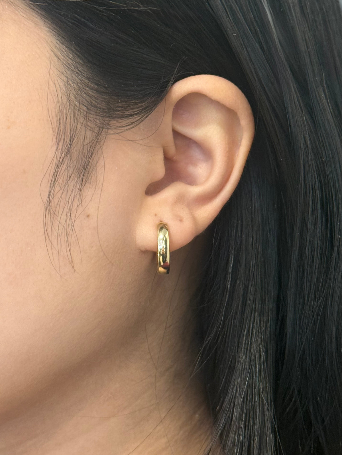9ct Yellow Gold Band Hoop Earrings