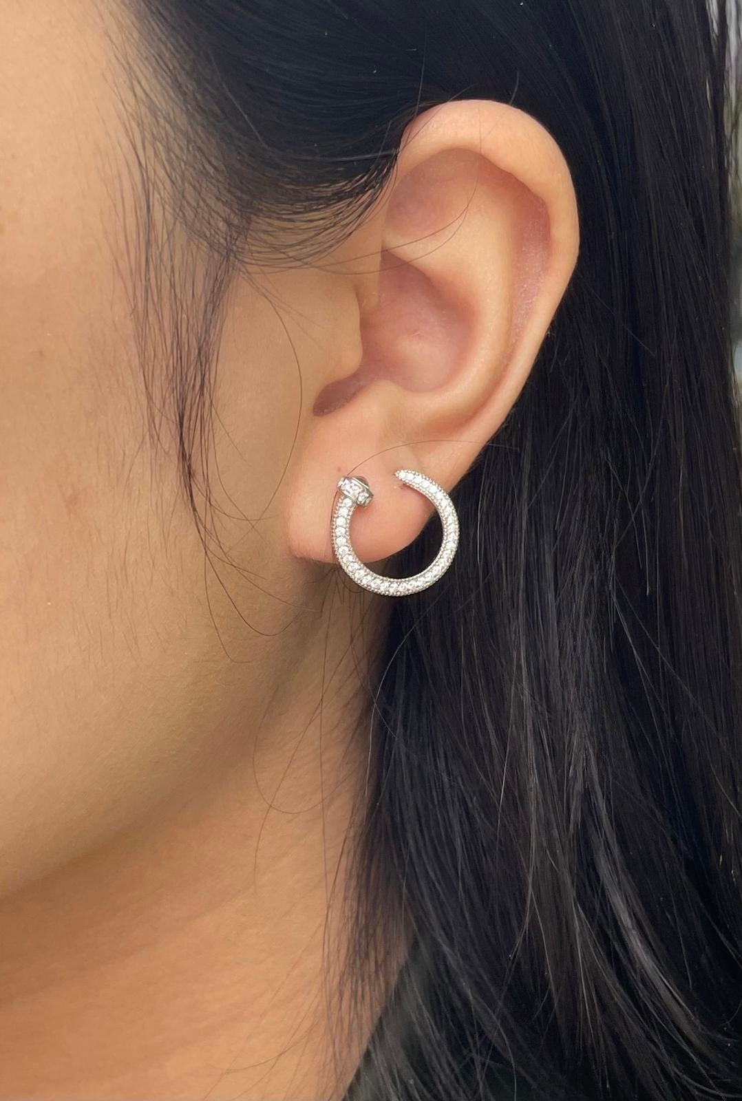 Sterling Silver Cubic Zirconia Nail Earrings