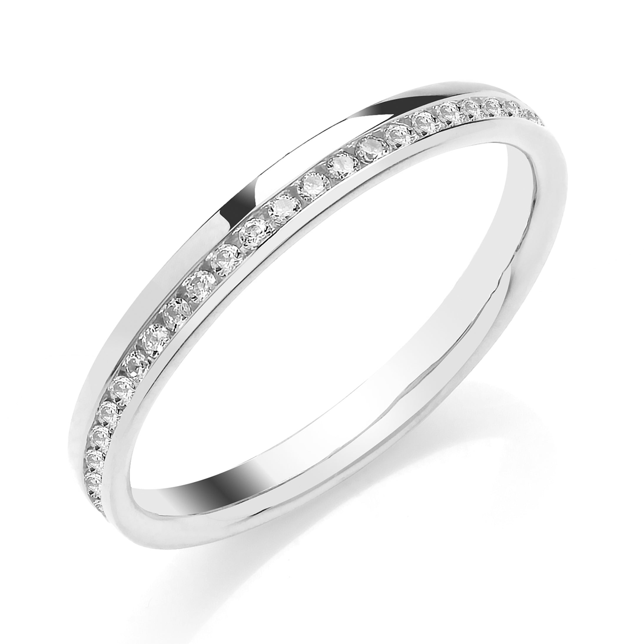 18k White Gold Offset Diamond Band