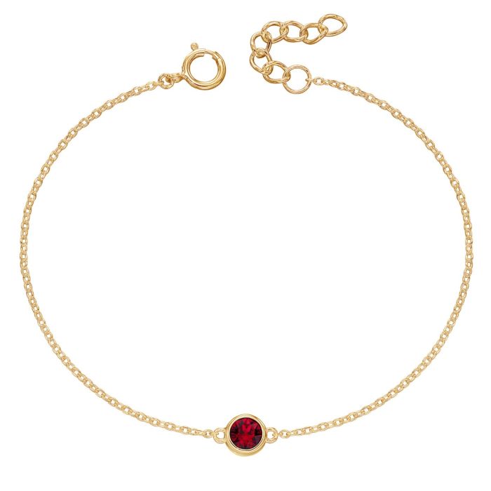 Yellow Gold Plated Sterling Silver July Birthstone Bracelet