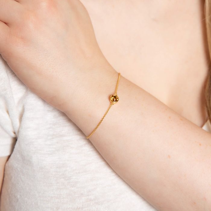 Yellow Gold Plated Sterling Silver November Birthstone Bracelet