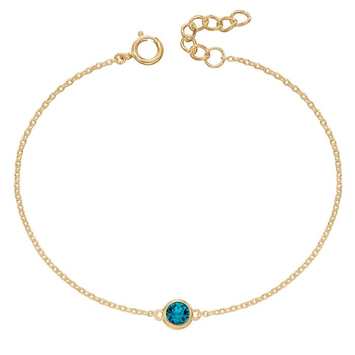 Yellow Gold Plated Sterling Silver December Birthstone Bracelet