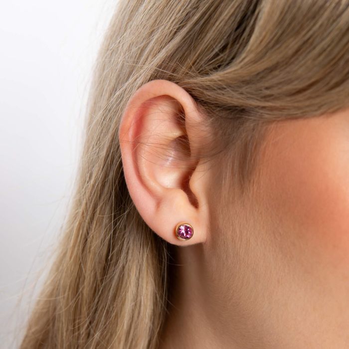 Yellow Gold Plated Sterling Silver October Birthstone Earrings