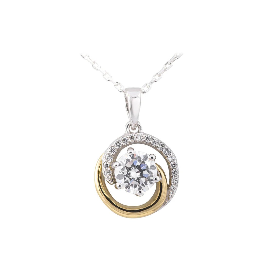 Sterling Silver & Gold Plated Swirl Knot Pendant
