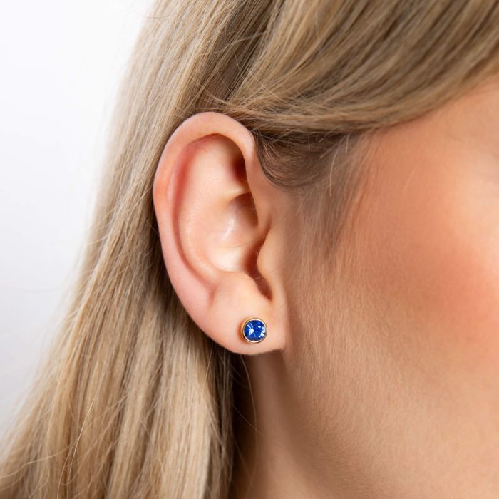 Yellow Gold Plated Sterling Silver September Birthstone Earrings