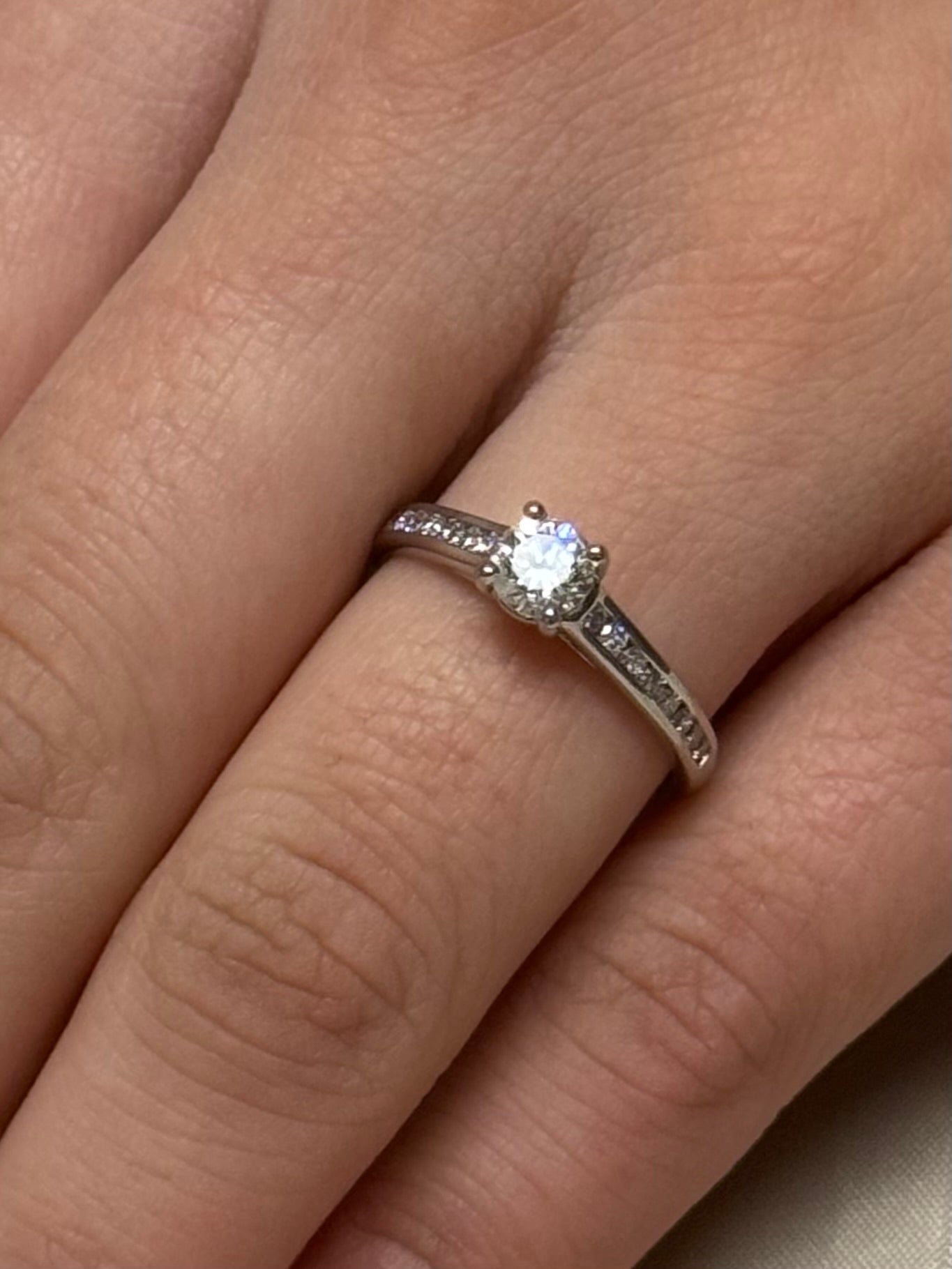 Platinum Diamond Solitaire with Diamond Band