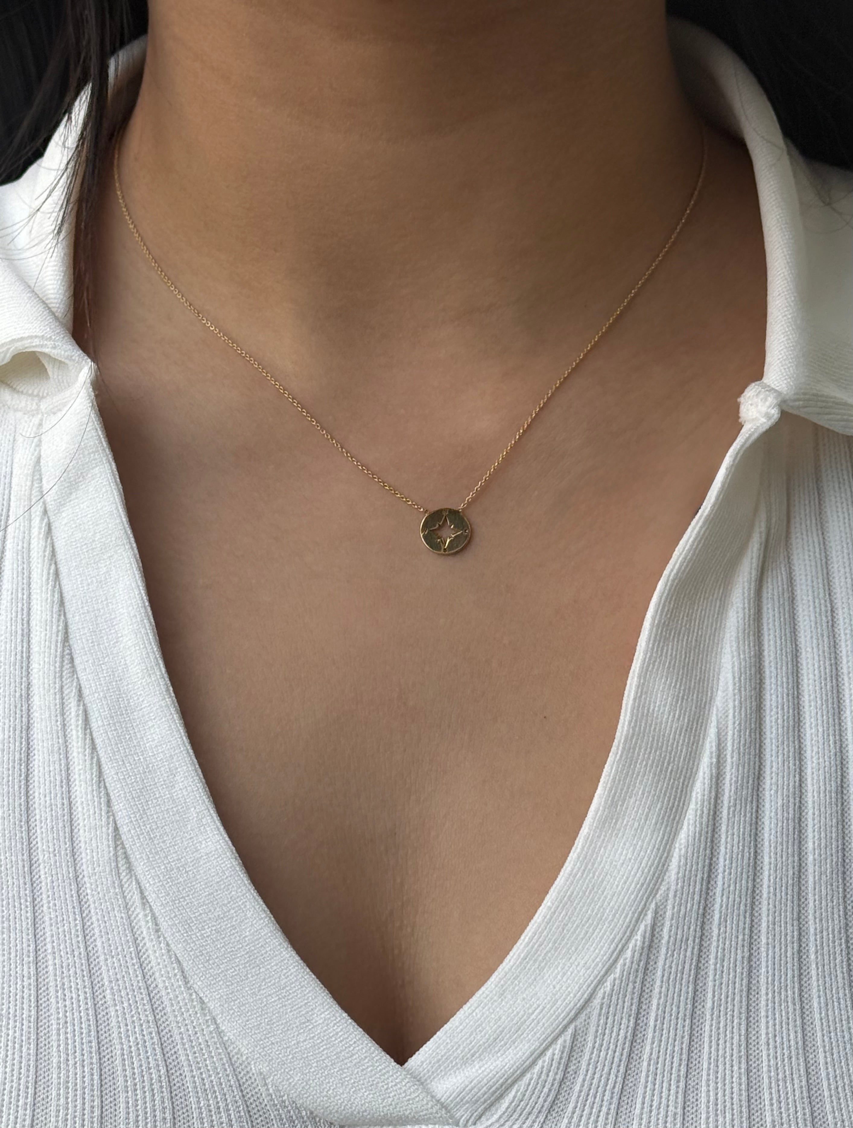 9ct Yellow Gold Compass Pendant