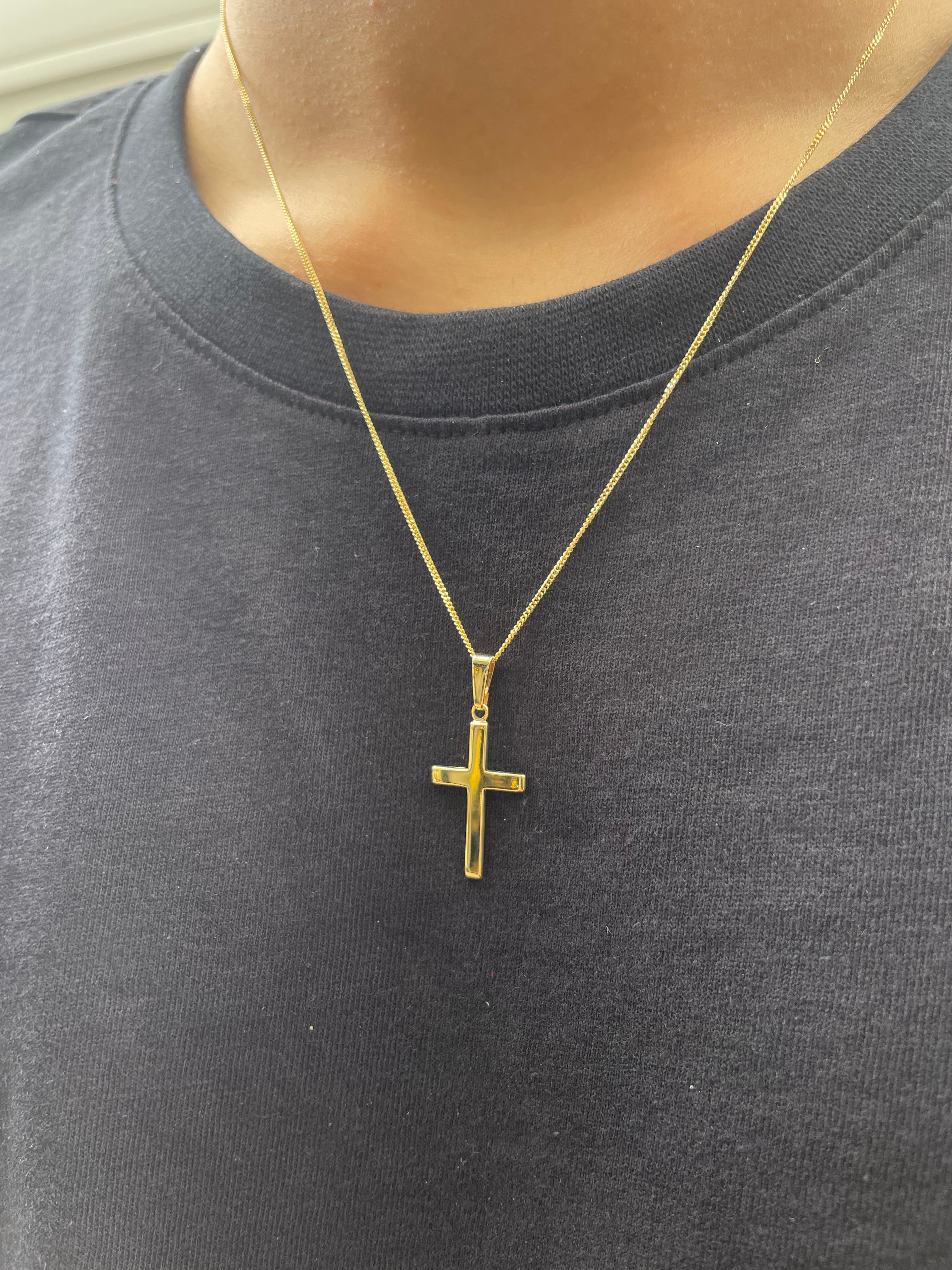 9ct Yellow Gold Plain Cross Pendant