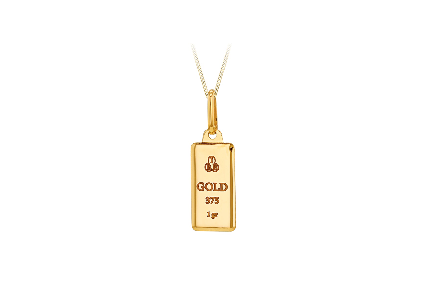 9ct Yellow Gold Ingot Pendant