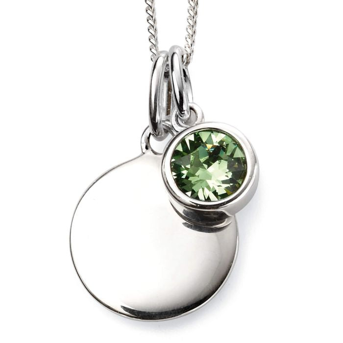 Sterling Silver August Birthstone Disc Pendant