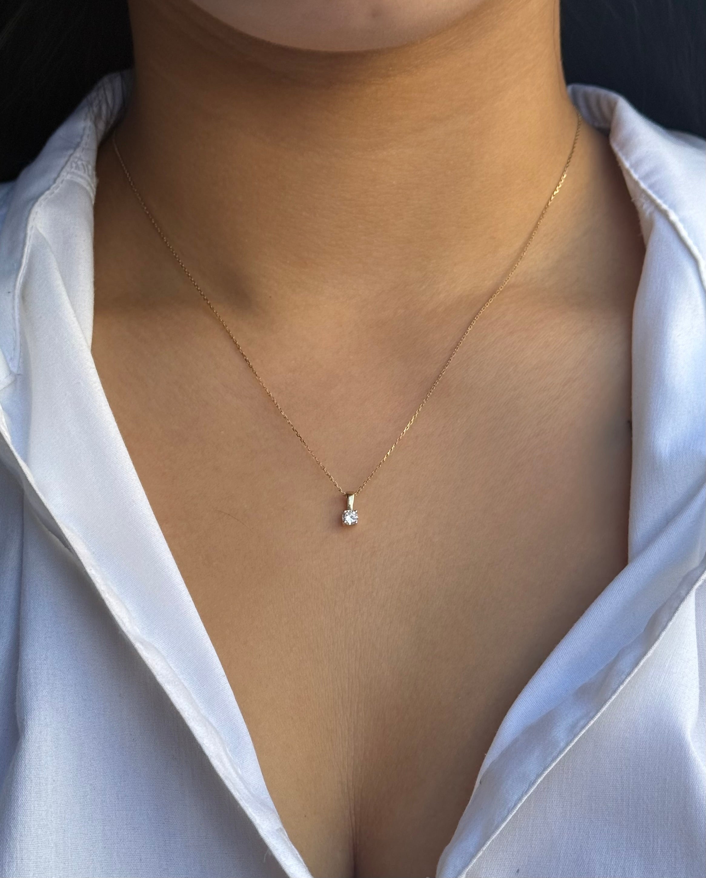 9ct Yellow Gold 20pt Diamond Pendant
