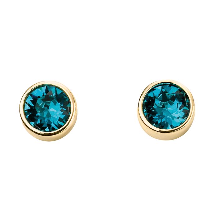 Yellow Gold Plated Sterling Silver December Birthstone Earrings