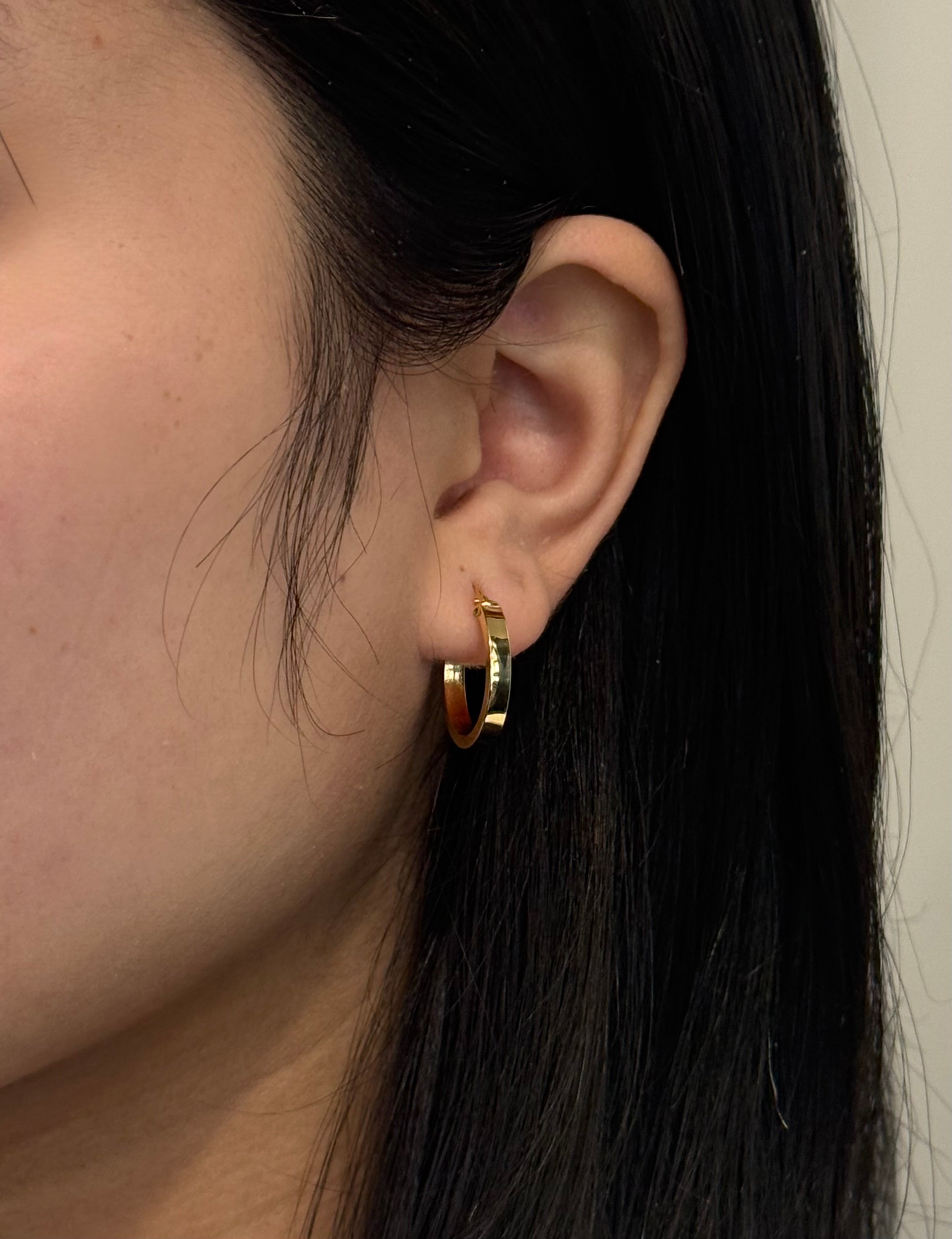 9ct Yellow Gold Flat Court Hoops