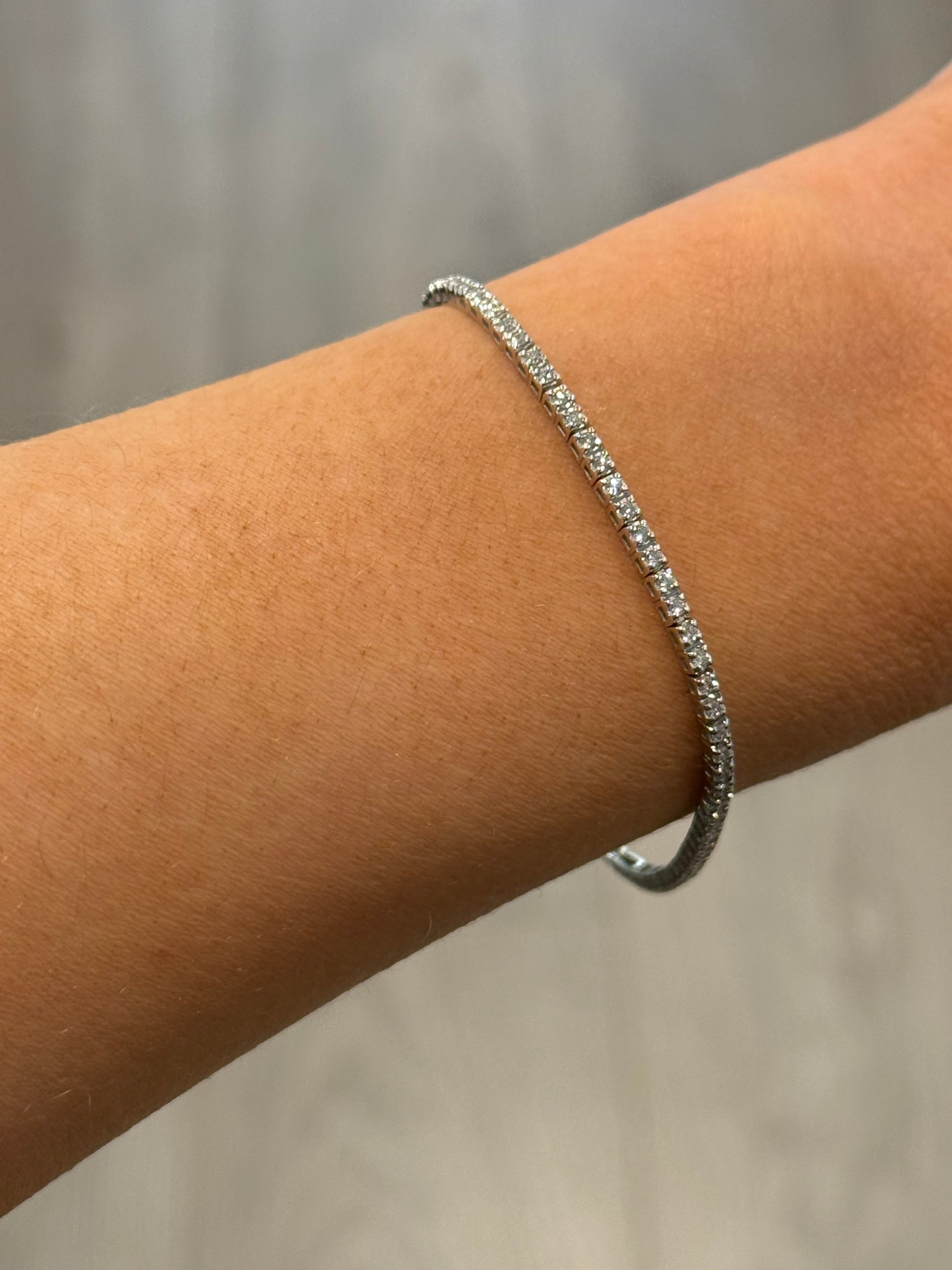 9K White Gold 1.04ct Laboratory Grown Diamond Tennis Bracelet