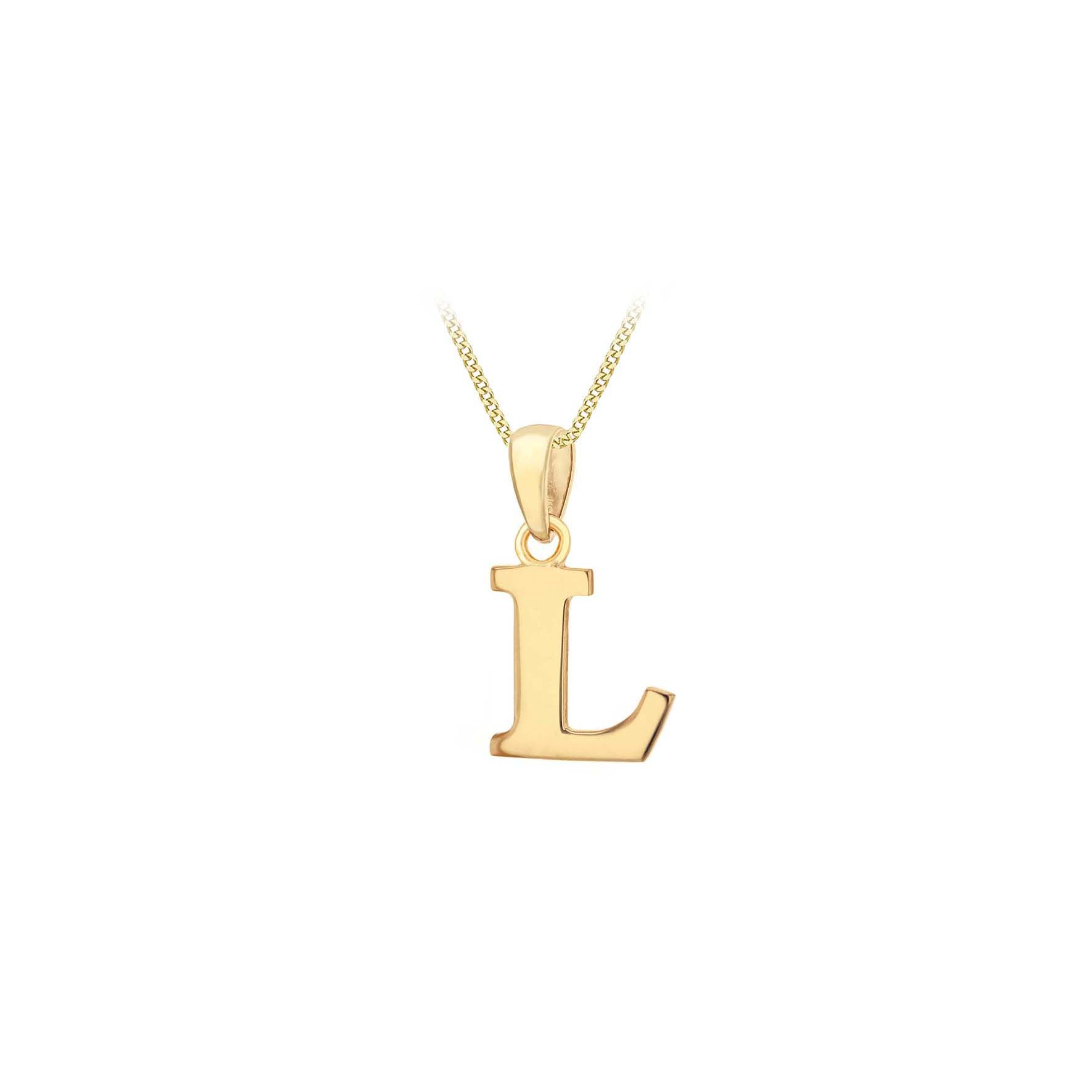 9ct Yellow Gold L Initial Pendant